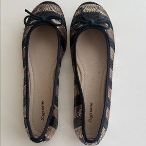 Zigi Soho Women's Black and Gold Sequin Striped Flats